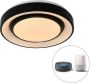QAZQA jochie Moderne Dimbare LED Plafondlamp met Dimmer 1 lichts Ø 38 cm Zwart Woonkamer Slaapkamer Keuken - Thumbnail 1