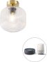 QAZQA karel Art Deco Dimbare LED Smart Plafondlamp incl. wifi met Dimmer 1 lichts Ø 20 cm Goud messing Woonkamer Slaapkamer Keuken - Thumbnail 2