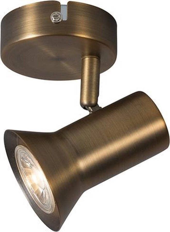 QAZQA karin Moderne Plafondspot Spotje Opbouwspot 1 lichts L 130 mm Brons Woonkamer Slaapkamer Keuken