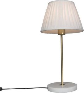 QAZQA kaso Retro Tafellamp met kap 1 lichts H 500 mm Wit Woonkamer Slaapkamer Keuken