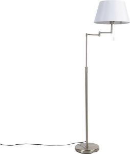 QAZQA ladas Moderne Vloerlamp | Staande Lamp met zwenkarm 1 lichts H 1500 mm Wit Woonkamer | Slaapkamer