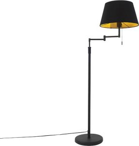 QAZQA ladas Moderne Vloerlamp | Staande Lamp met zwenkarm 1 lichts H 1500 mm Zwart Woonkamer | Slaapkamer