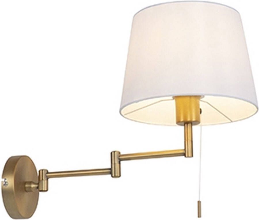 QAZQA ladas Moderne Wandlamp met zwenkarm voor binnen 1 lichts D 46.25 cm Brons Woonkamer Slaapkamer Keuken