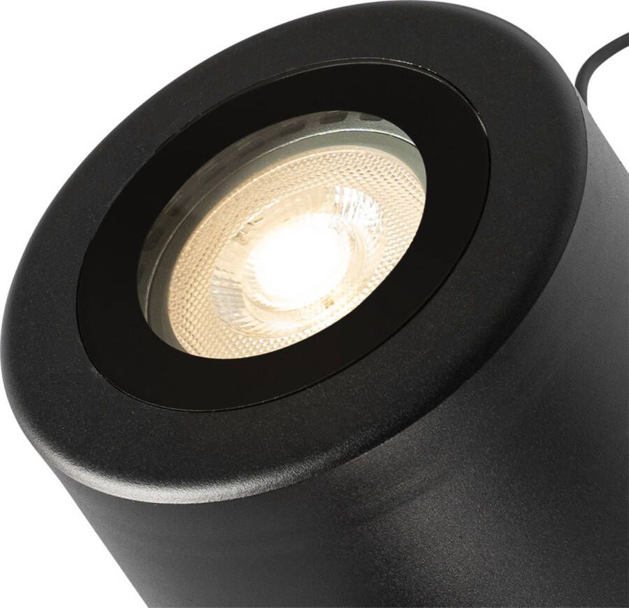 QAZQA lennard Moderne Grondspot 1 lichts H 15 cm Zwart Buitenverlichting