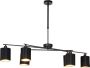QAZQA lofty Moderne Dimbare LED Smart Hanglamp met kap incl. wifi met Dimmer voor boven de eettafel in eetkamer 6 lichts L 101 cm Zwart Woonkamer Slaapkamer Keuken - Thumbnail 1