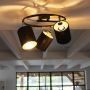 QAZQA lofty Moderne LED Smart Plafondlamp met kap incl. wifi 3 lichts Ø 60 cm Zwart Woonkamer | Slaapkamer | Keuken - Thumbnail 3