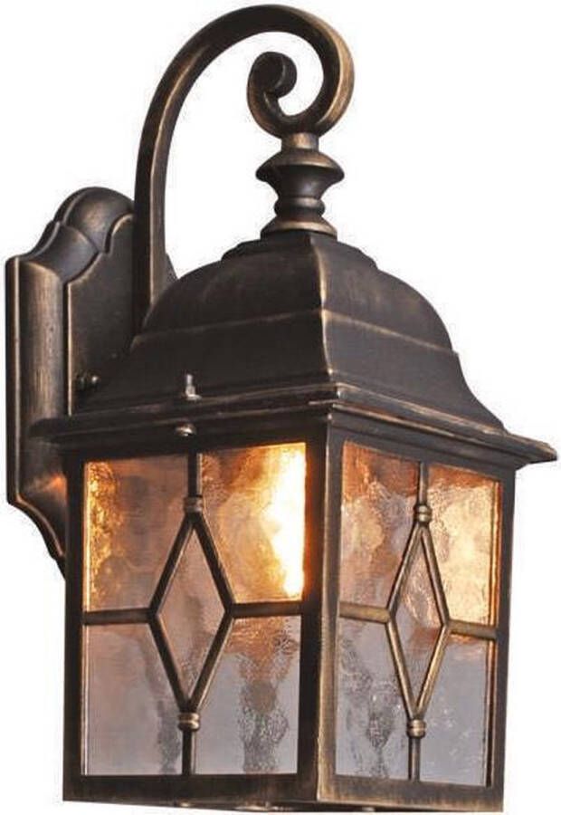 QAZQA londen Landelijke Wand lantaarn voor buiten 1 lichts D 178 mm Brons Buitenverlichting