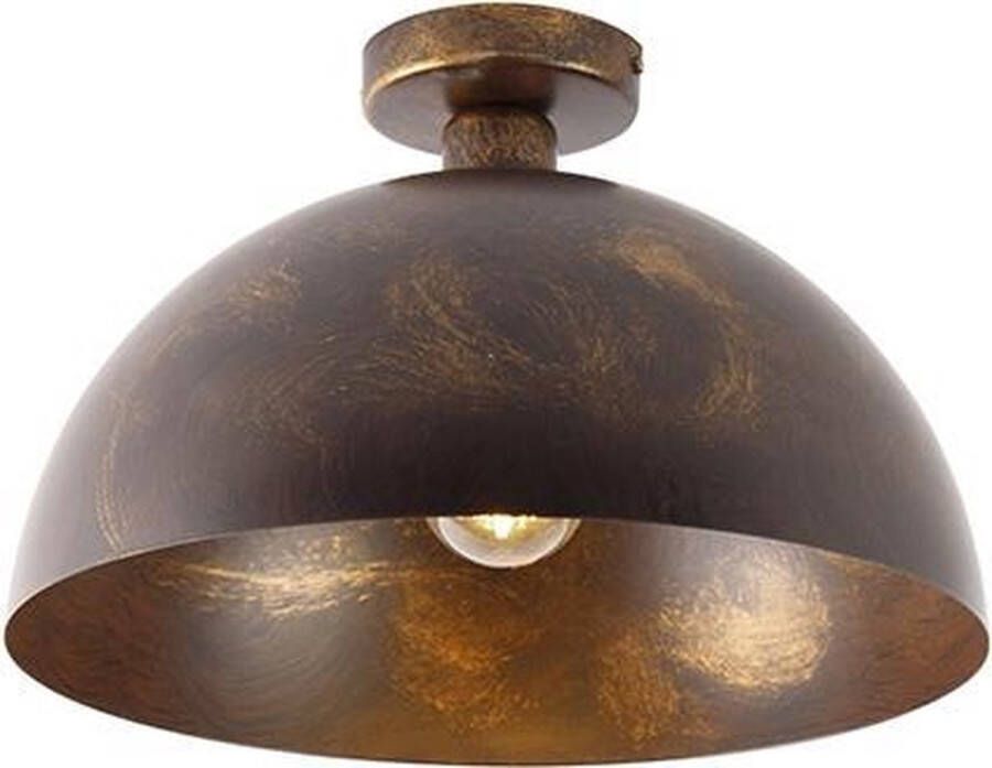 QAZQA Industriële Plafondlamp Roestbruin 35 Cm Magna Classic