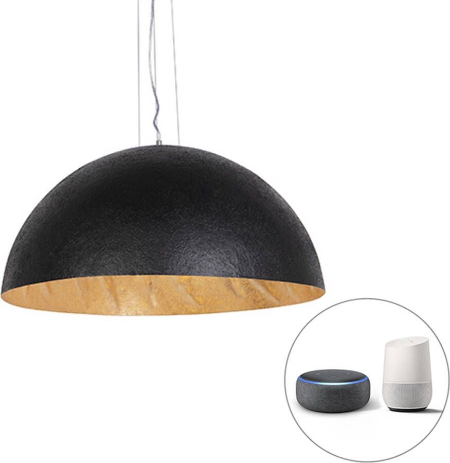 QAZQA 106239 magna xingjin Moderne LED Smart Grote hanglamp incl. wifi voor boven de eettafel in eetkamer 3 lichts Ø 70 cm Zwart Woonkamer Slaapkamer Keuken