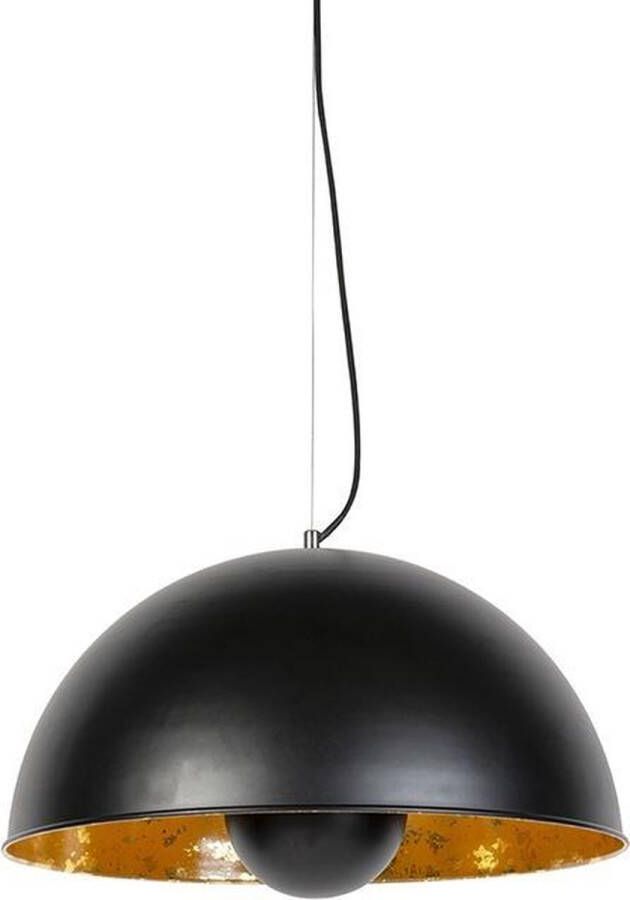 QAZQA Industriële Hanglamp Zwart Met Goud 50 Cm Magna Eglip