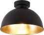 QAZQA magnax Industriele Dimbare LED Smart Plafondlamp incl. wifi met Dimmer 1 lichts Ø 28 cm Zwart Goud Industrieel Woonkamer Slaapkamer Keuken - Thumbnail 1