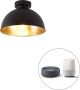 QAZQA magnax Industriele Dimbare LED Smart Plafondlamp incl. wifi met Dimmer 1 lichts Ø 28 cm Zwart Goud Industrieel Woonkamer Slaapkamer Keuken - Thumbnail 2