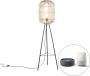 QAZQA manila Landelijke LED Smart Vloerlamp | Staande Lamp incl. wifi 1 lichts H 139 cm Beige Woonkamer | Slaapkamer | Keuken - Thumbnail 1