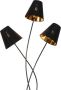 QAZQA melis Vloerlamp met lampenkap 3 lichts H 1300 mm Zwart - Thumbnail 1