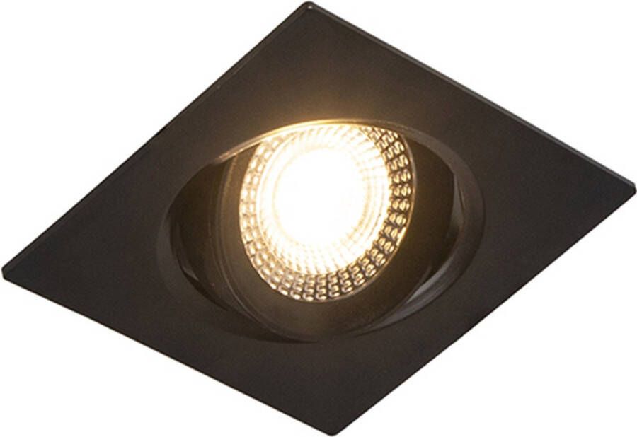 QAZQA miu Moderne LED Dimbare Inbouwspot met Dimmer 3 lichts L 92 mm Zwart Woonkamer | Slaapkamer | Keuken