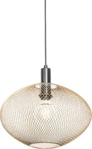 QAZQA molly Industriele Hanglamp 1 lichts Ø 400 mm Goud messing Industrieel Woonkamer Slaapkamer Keuken