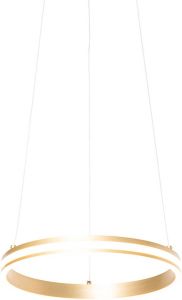 QAZQA navara Design LED Dimbare Hanglamp met Dimmer 1 lichts Ø 390 mm Goud messing Woonkamer Slaapkamer Keuken