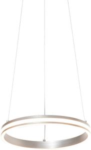 QAZQA navara Design LED Dimbare Hanglamp met Dimmer 1 lichts Ø 390 mm Staal Woonkamer Slaapkamer Keuken