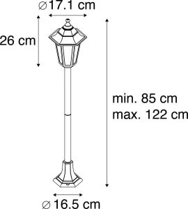 QAZQA new haven Klassieke Staande Buitenlamp | Staande Lamp voor buiten 1 lichts H 1220 mm Goud messing Buitenverlichting