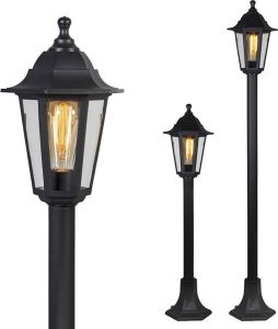 QAZQA new haven Klassieke Vloerlamp | Staande Lamp 1 lichts H 1220 mm Zwart Buitenverlichting