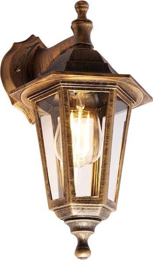 QAZQA Wandlamp buiten new haven Goud messing Klassiek Antiek