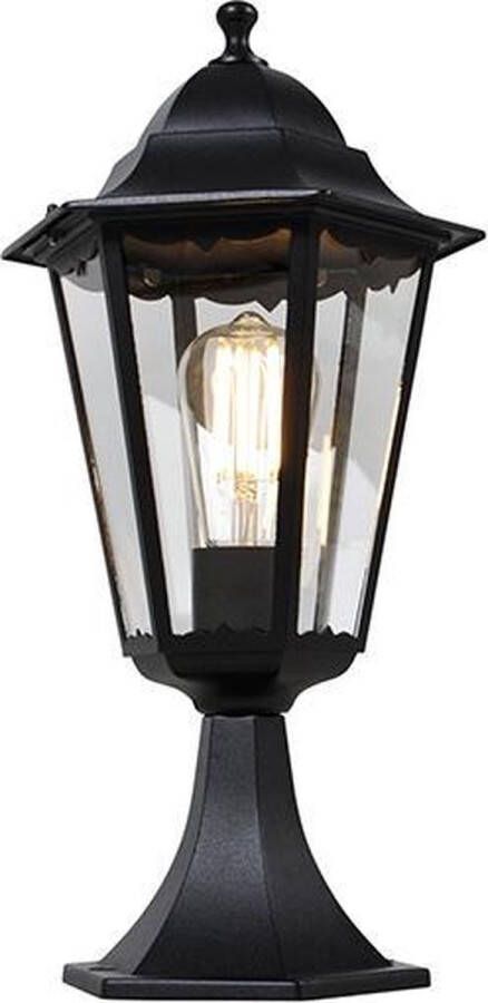 QAZQA new orleans Klassieke Lantaarn 1 lichts H 48.6 cm Zwart Buitenverlichting