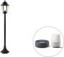 QAZQA new orleans Landelijke Dimbare LED Smart Staande Buitenlamp Staande Lamp voor buiten incl. wifi met Dimmer 1 lichts H 125 cm Zwart Buitenverlichting - Thumbnail 1