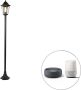QAZQA new orleans Landelijke Dimbare LED Smart Staande Buitenlamp Staande Lamp voor buiten incl. wifi met Dimmer 1 lichts H 170 cm Zwart Buitenverlichting - Thumbnail 2