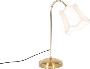 QAZQA nona Klassieke Tafellamp 1 lichts H 50 cm Wit Woonkamer Slaapkamer