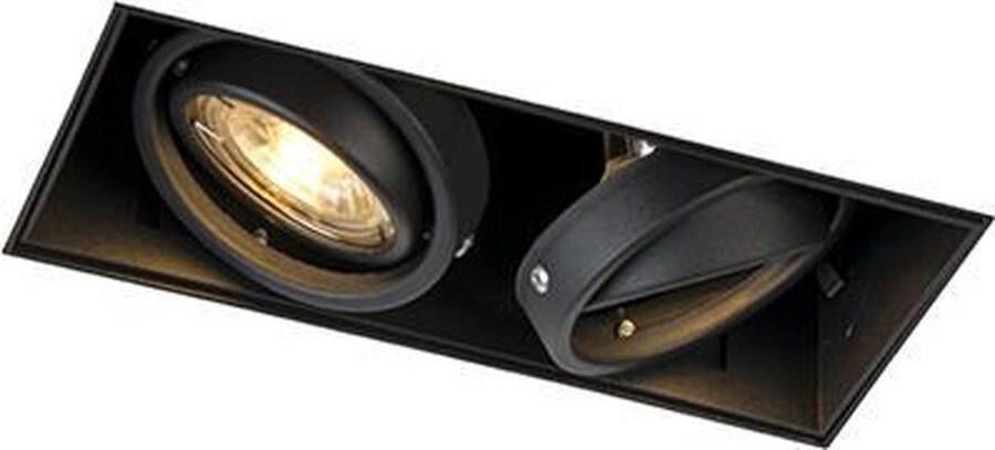 QAZQA Inbouwspot Zwart Gu10 Draai- En Kantelbaar Trimless 2-lichts Oneon