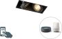QAZQA oneon trimless 50 Moderne LED Smart Inbouwspot incl. wifi 2 lichts L 18.8 cm Zwart Woonkamer | Slaapkamer | Keuken - Thumbnail 4