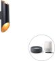 QAZQA organa Moderne Dimbare LED Smart Wandlamp incl. wifi met Dimmer Up Down voor binnen 2 lichts D 11.4 cm Zwart Goud Woonkamer Slaapkamer Keuken - Thumbnail 2