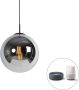 QAZQA pallon Art Deco Dimbare LED Smart Hanglamp incl. wifi met Dimmer 1 lichts Ø 30 cm Chroom Woonkamer Slaapkamer Keuken - Thumbnail 2