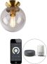 QAZQA 106262 pallon Art Deco LED Smart Plafondlamp incl. wifi 1 lichts Ø 20 cm Goud messing Woonkamer Slaapkamer Keuken - Thumbnail 2