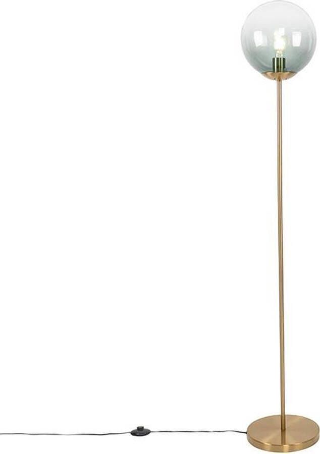 QAZQA pallon Art Deco Vloerlamp Staande Lamp 1 lichts H 1430 mm Groen Woonkamer Slaapkamer Keuken