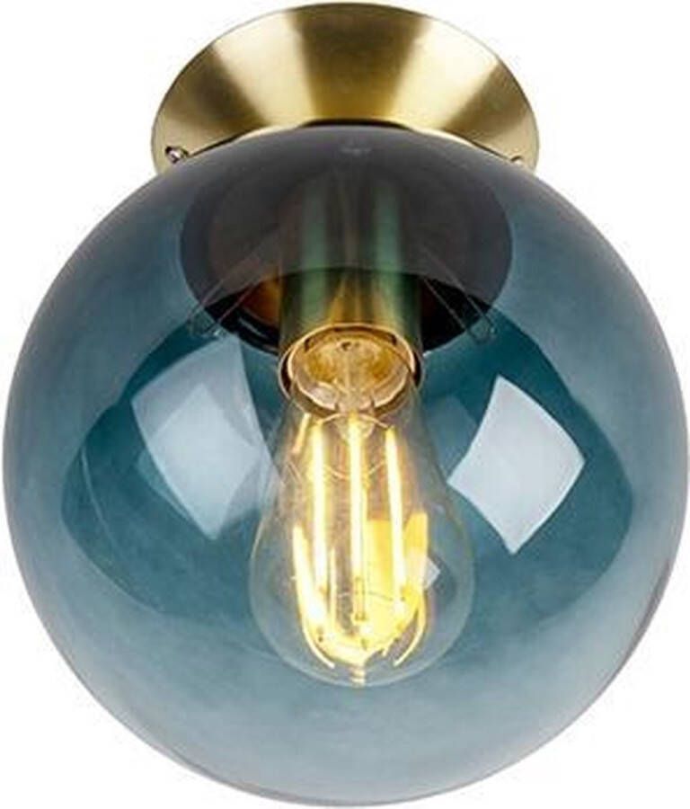 QAZQA pallon Plafondlamp 1 lichts Ø 200 mm Blauw