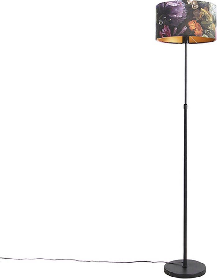 QAZQA parte fl Klassieke Vloerlamp Staande Lamp met kap 1 lichts H 1675 mm Multicolor Woonkamer Slaapkamer