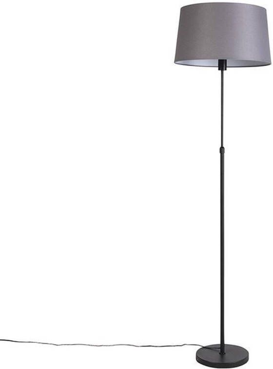 QAZQA parte fl Klassieke Vloerlamp Staande Lamp met kap 1 lichts H 1730 mm Grijs Woonkamer Slaapkamer Keuken