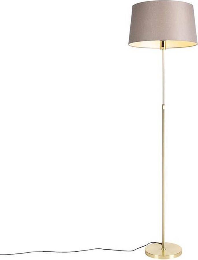 QAZQA parte fl Landelijke Vloerlamp Staande Lamp met kap 1 lichts H 1720 mm Taupe Woonkamer Slaapkamer Keuken