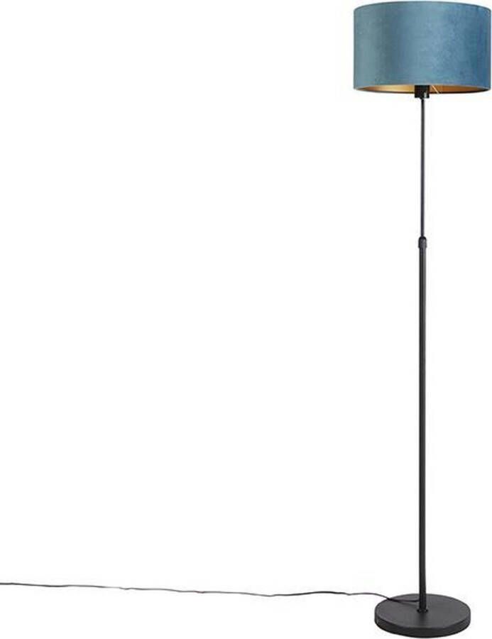 QAZQA parte fl Vloerlamp met lampenkap 1 lichts H 1675 mm Blauw