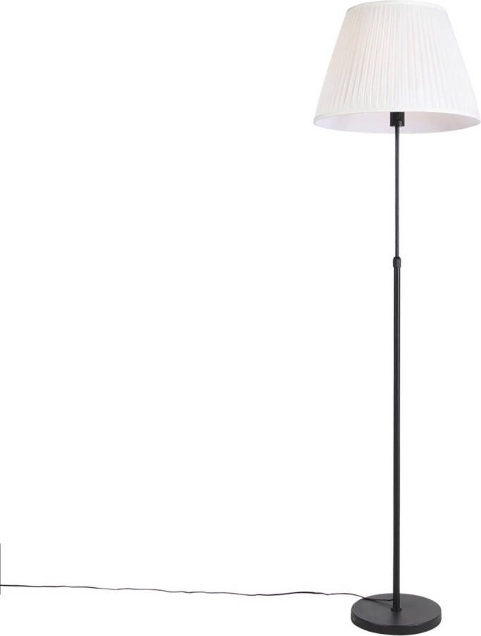 QAZQA parte fl Landelijke Vloerlamp Staande Lamp met kap 1 lichts H 1770 mm Crème Woonkamer Slaapkamer Keuken