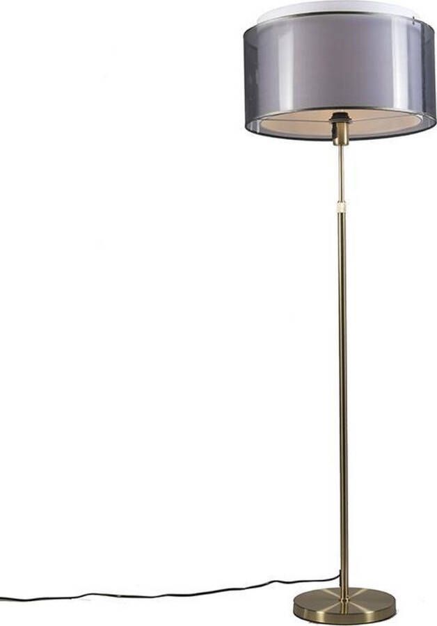 QAZQA Parte Moderne Vloerlamp Staande Lamp 1 lichts H 1680 mm Zwart Goud Woonkamer Slaapkamer Keuken