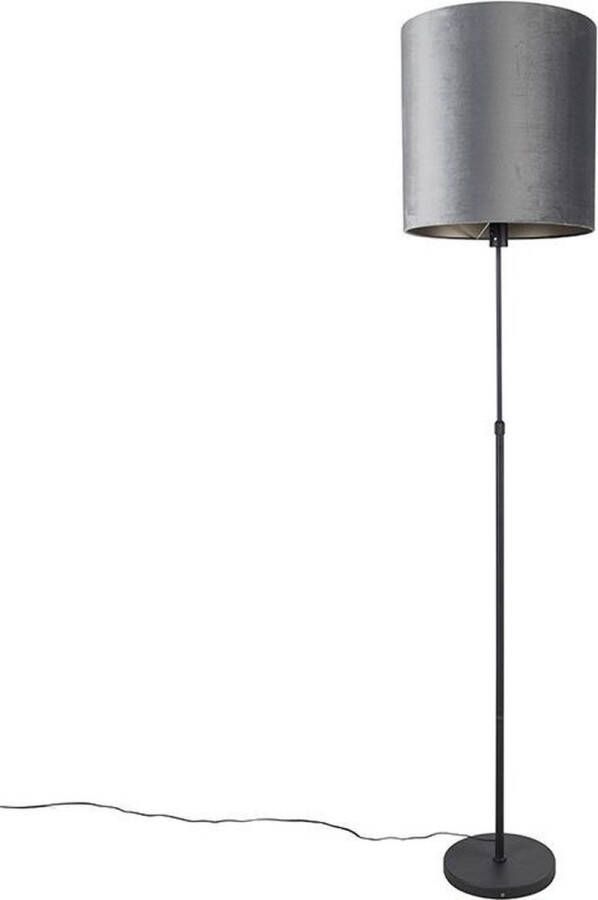 QAZQA parte Vloerlamp met lampenkap 1 lichts H 191 cm Grijs