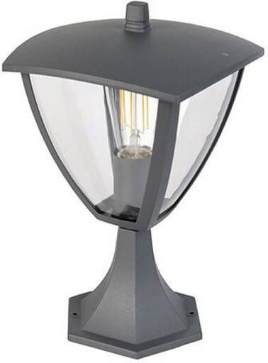 QAZQA Platar Moderne Lantaarn 1 lichts H 365 mm Donkergrijs Buitenverlichting