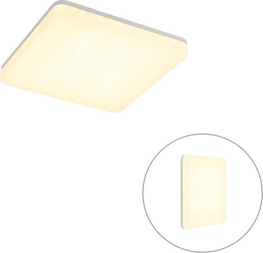 QAZQA LED Plafondlamp buiten platar Wit Modern L 278mm