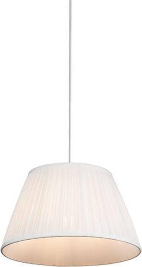 QAZQA Plisse Retro Hanglamp 1 lichts Ø 350 mm Crème Woonkamer Slaapkamer Keuken