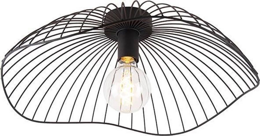 QAZQA pua Design Plafondlamp 1 lichts Ø 50 cm Zwart Woonkamer Slaapkamer Keuken