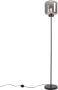 QAZQA qara Design LED Smart Vloerlamp Staande Lamp met kap incl. wifi 1 lichts H 161 cm Zwart Woonkamer Slaapkamer Keuken - Thumbnail 1