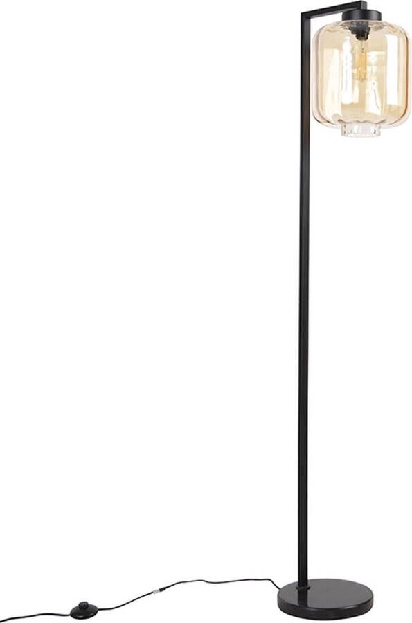 QAZQA qara Design Vloerlamp Staande Lamp met kap 1 lichts H 1530 mm Beige Woonkamer Slaapkamer Keuken