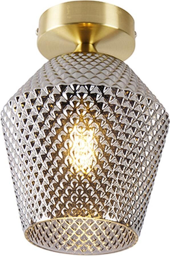 QAZQA karce Art Deco Plafondlamp 1 lichts Ø 170 mm Goud messing Woonkamer Slaapkamer Keuken